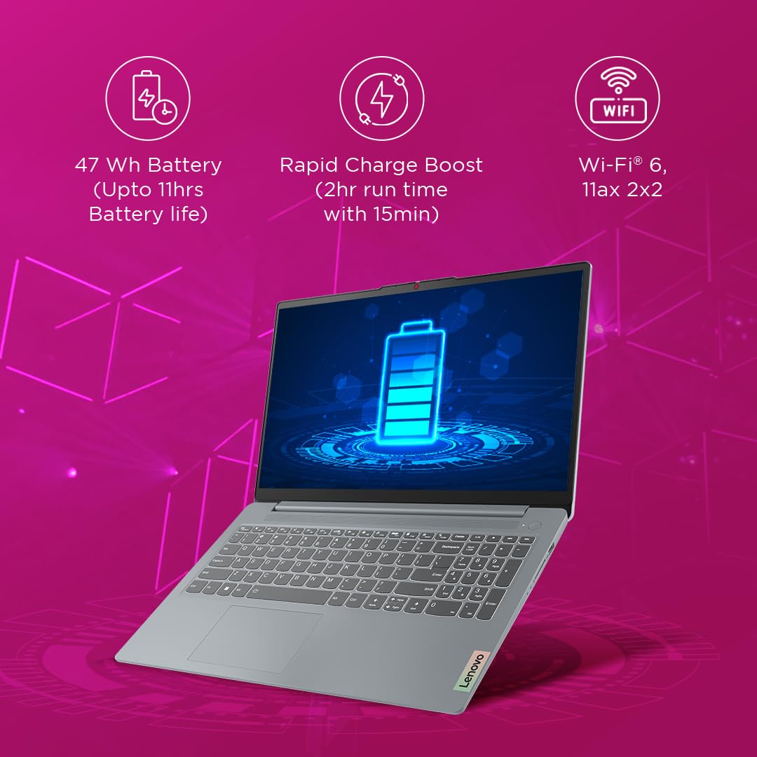 Lenovo IdeaPad Slim 3, Intel Core i3 13th Gen 1315U, 8GB RAM, 512GB SSD, FHD 15.6"(39.6cm), Windows 11, Office 2024, Grey, 1.6Kg,