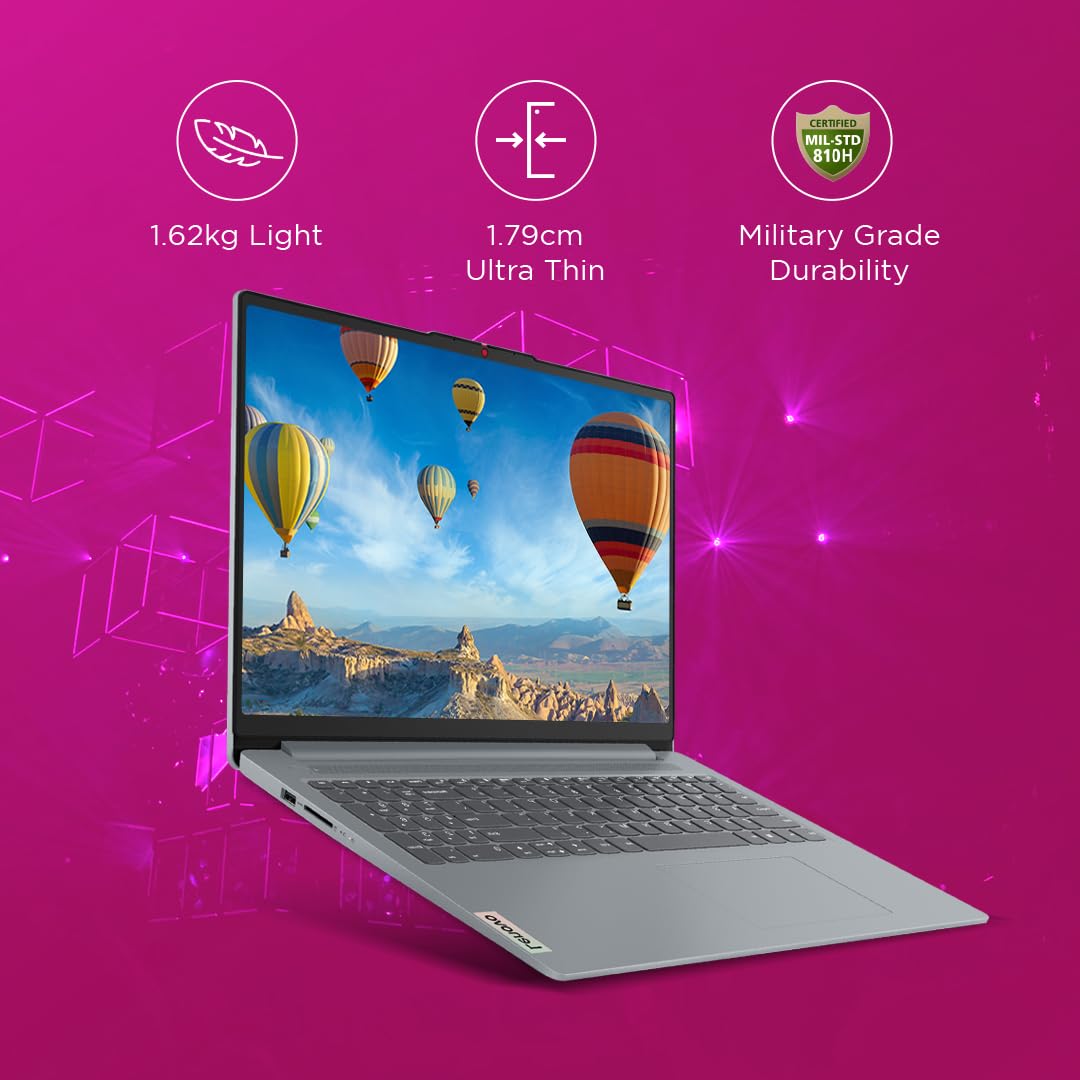 Lenovo IdeaPad Slim 3, Intel Core i3 13th Gen 1315U, 8GB RAM, 512GB SSD, FHD 15.6"(39.6cm), Windows 11, Office 2024, Grey, 1.6Kg,