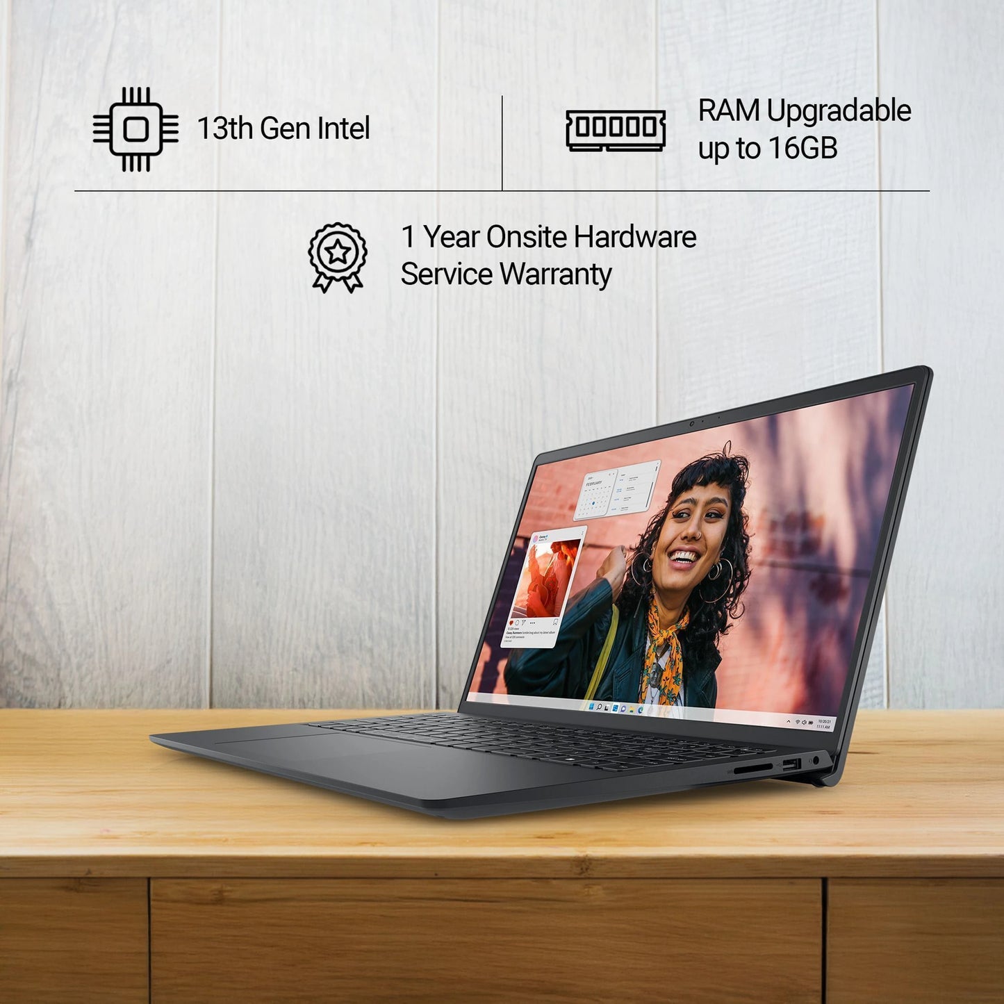 Dell DC 15250 Thin & Light Laptop, 13th Gen Intel Core i5-1334U Processor, 8GB, 512GB SSD, 15.6" (39.62cm) FHD Display, Standard Keyboard, Win 11+MSO'24  Carbon Black, 1.62kg